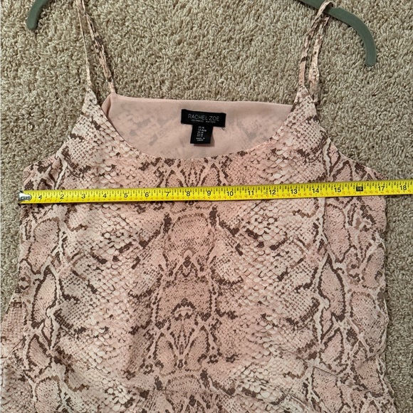 Rachel Zoe | Pink Snake Skin Printed Tank Top with Adjustable Straps | Size M - Picture 6 of 7